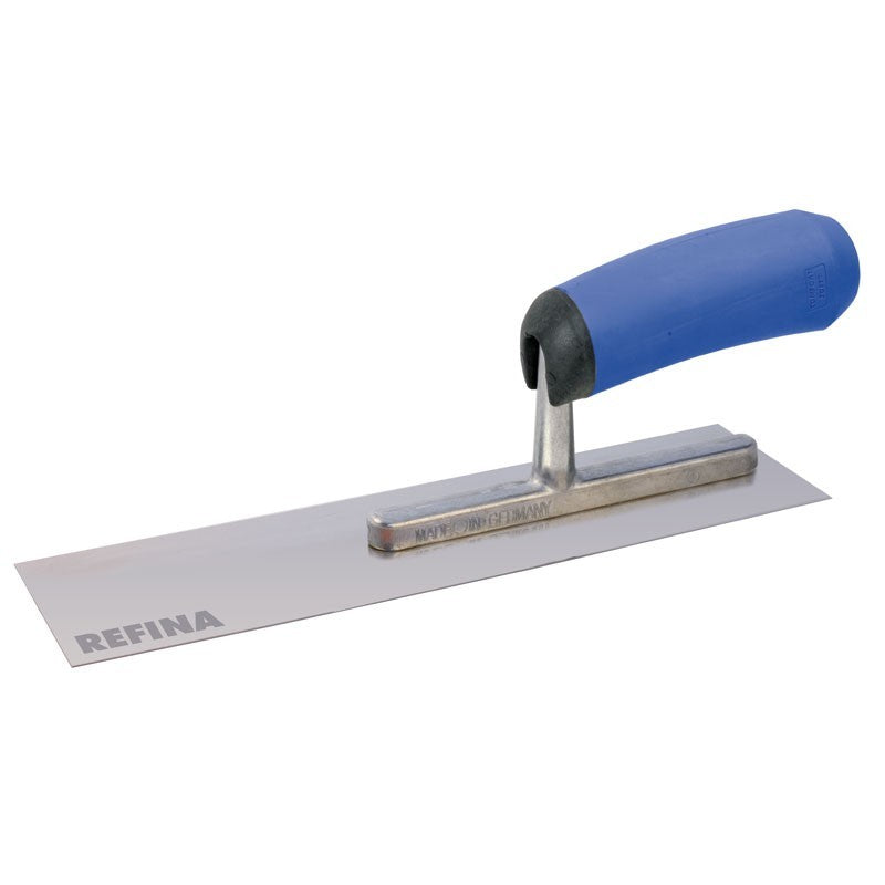Pipe trowel 10x3"(270x80mm) stainless steel 0.7mm gauge soft grip