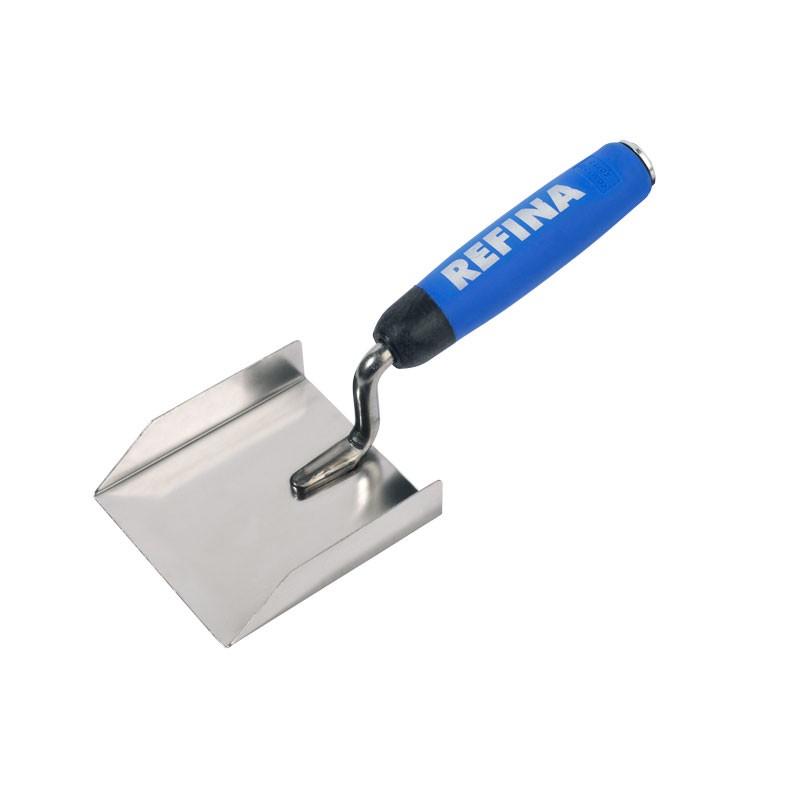 Corner Trowel 3 Sided 3.5" (90x80mm) Stainless Steel 0.4mm Gauge Soft Grip