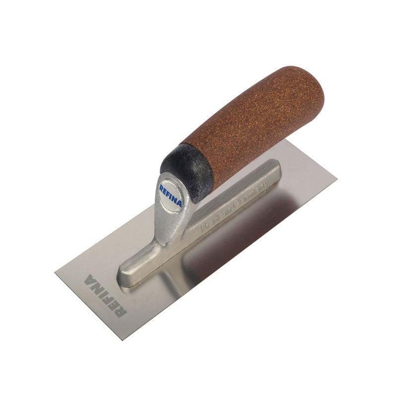 Midget trowel 8x2¾" (200x70mm) stainless steel 0.7mm gauge cork grip