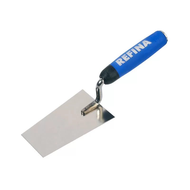 Square end trowel 4¾" (120x75/85mm) stainless steel soft grip
