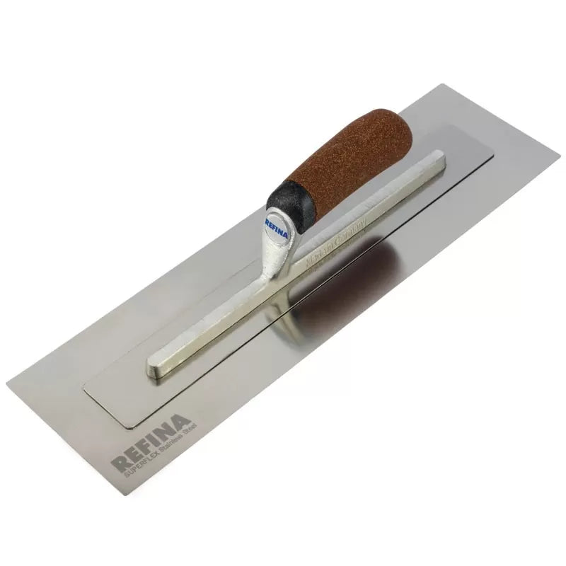 SUPERFLEX-1 trowel stainless steel 0.4mm gauge cork grip