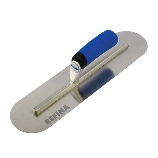 Pool trowel long shank 16x4" (405x100mm) stainless steel 0.7mm gauge soft grip